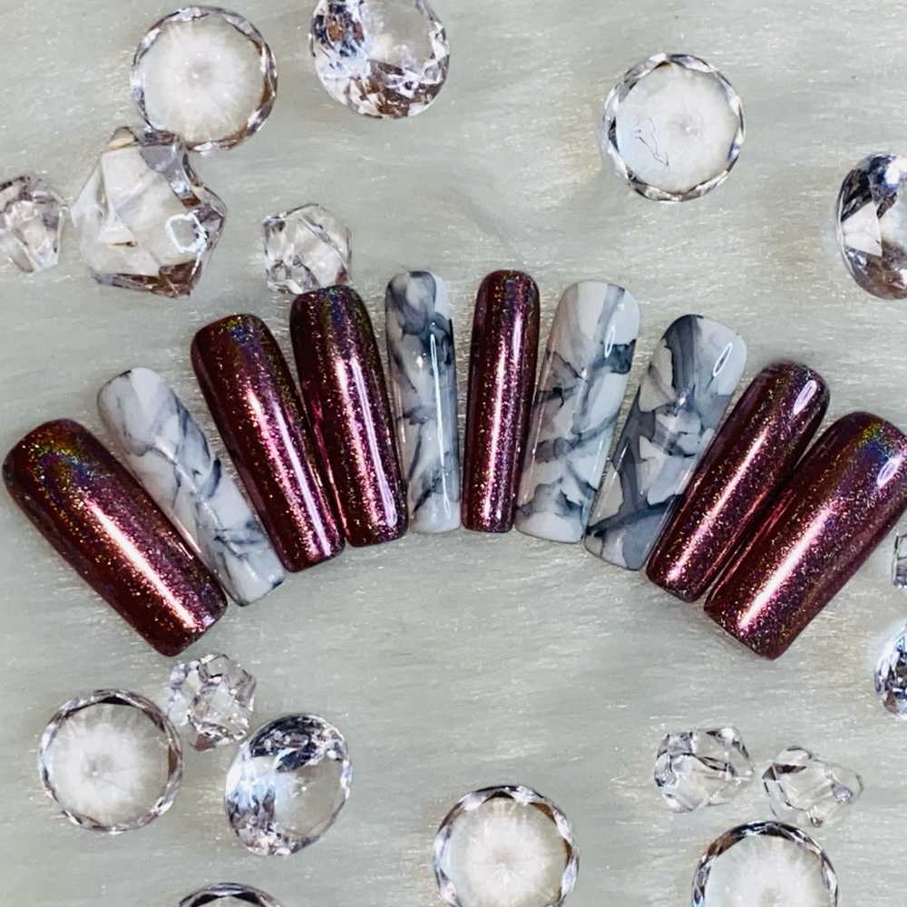 Marbleous||Press-on Nail Set